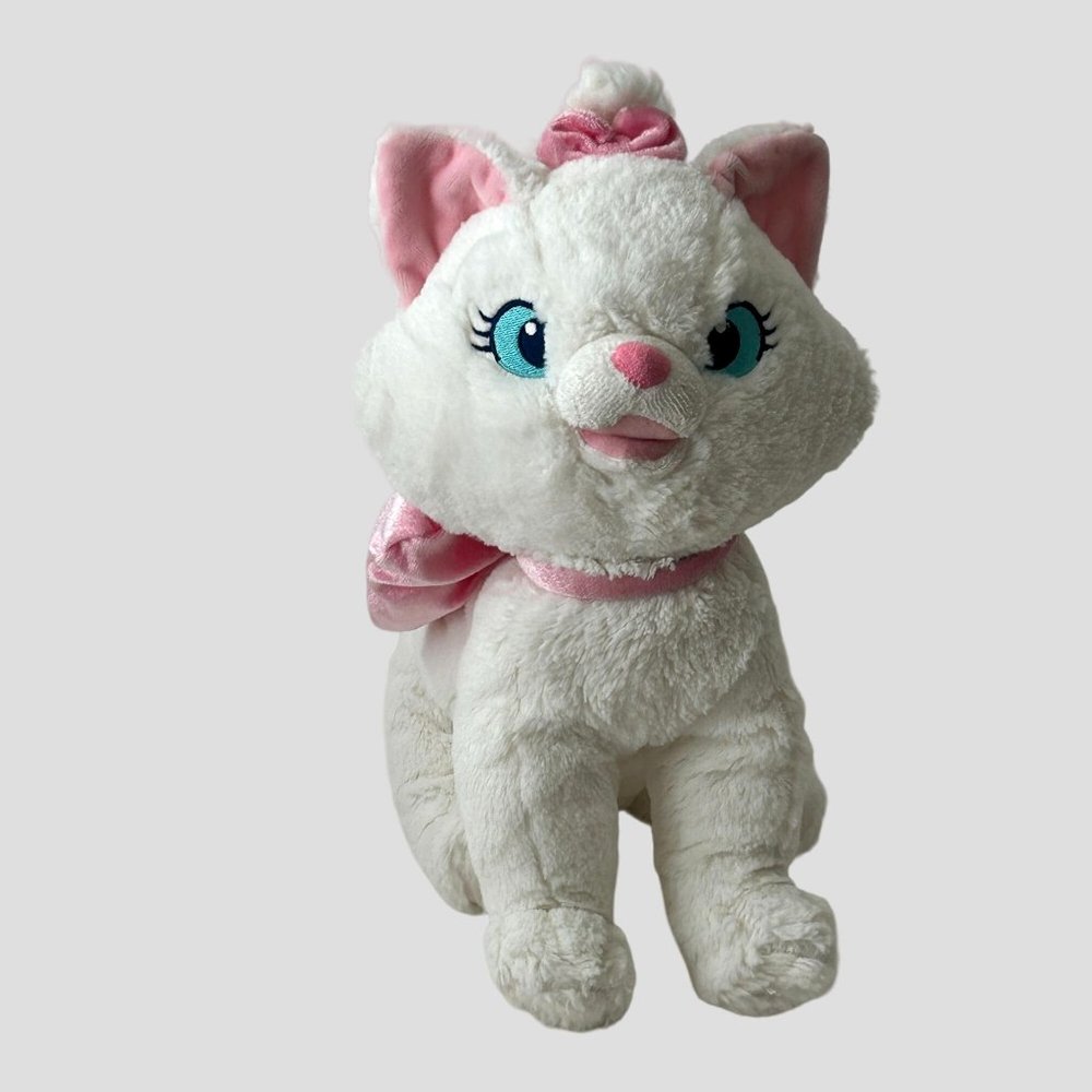 Disney Store Marie The Cat Aristocats Plush Stuffed Animal Toy White w/ Pink Bow